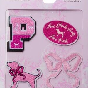 NWT PINK X LOVESHACKFANCY  Pink Patch Set OF 4
